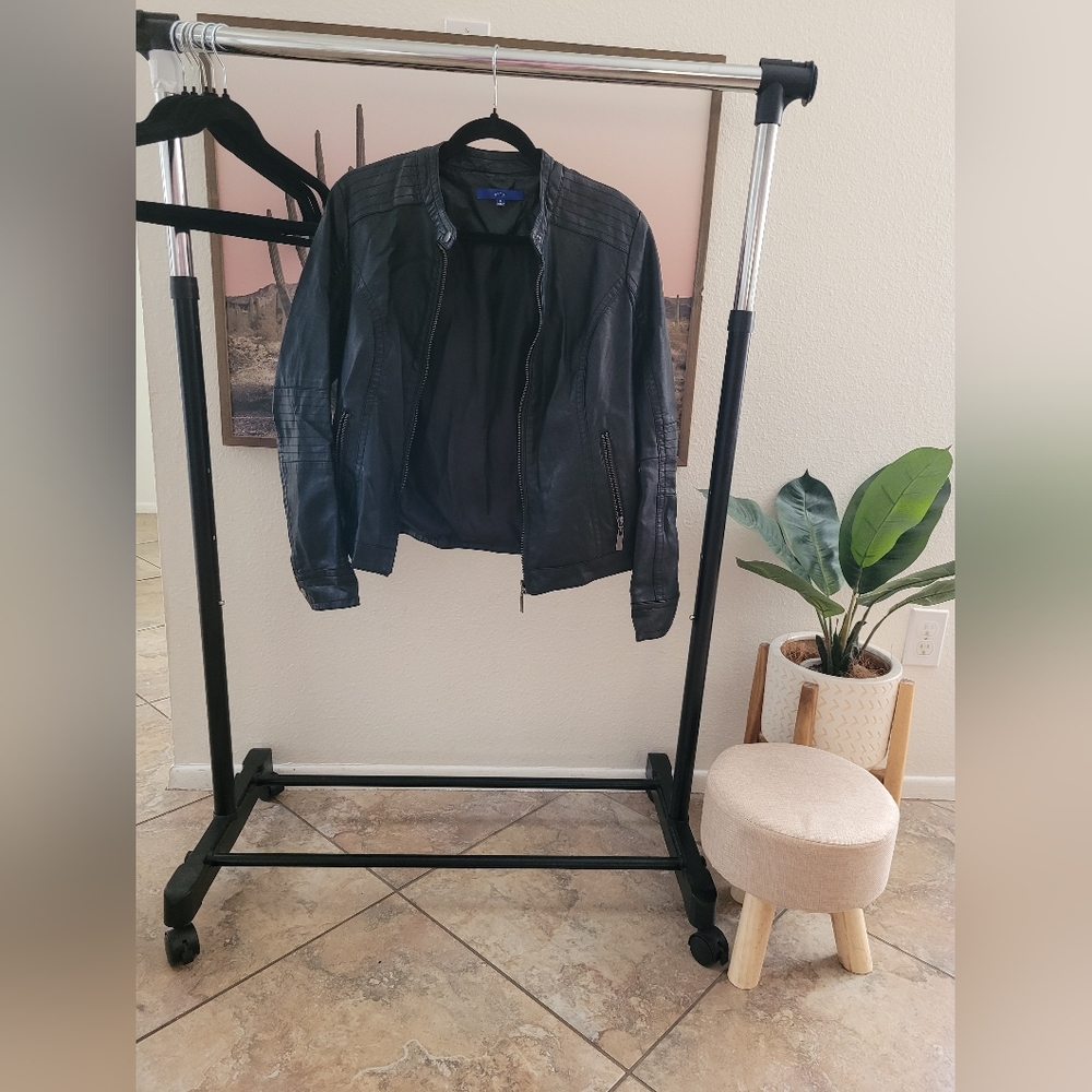 Black Leather (imitation) Jacket